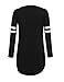 OURS Womens Plus Size Baseball T-Shirt Loose Long Blouse Top (XL, Black)