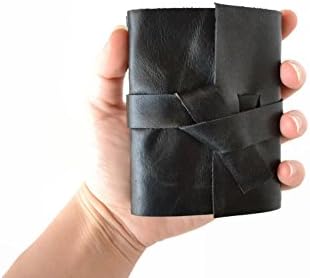 Mini Leather Notebook with Blank Pages, Travel Journal, Pocket Notebook, Black Leather Book Personalized with one Initial (optional) 3x4