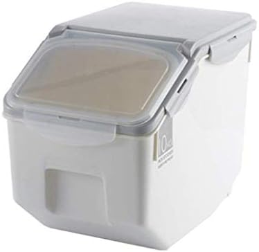 Jlxl Pet Food Container,10-15L Dried Storage Sealed Box Plastic Kitchen Cereal Flour Rice Bin for Bean Grain