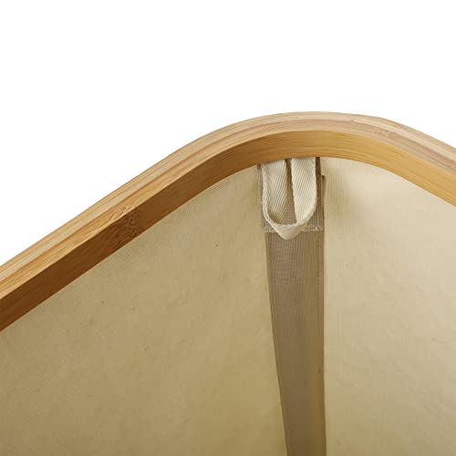 CINWEN Laundry Basket with Lid, 105L Large Laundry Collector Storage Basket Removable Washable Laundry Bags, Foldable Big Laundry Sorter Made of Bamboo and Oxford Fabric for Bedrooms, Bathroom