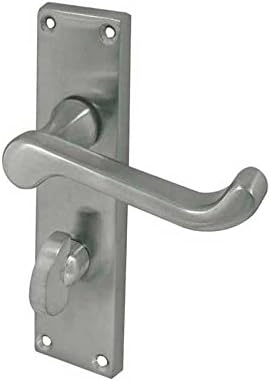 3 X Victorian Scroll Bathroom Door Handles 150 x 40mm Satin Chrome Finish