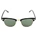 Ray-Ban RB3016 Clubmaster Square Sunglasses, Black on Gold/Green, 51 mm