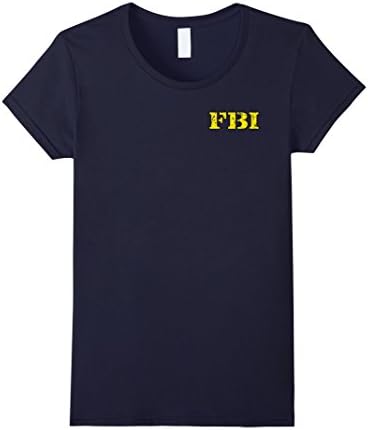 Women's FBI Logo Shirt With Vintage Distressed Look Medium Navy