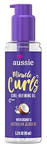 Image of Aussie Miracle Curls Defining Oil 3.2 Ounce (Coconut & Jojoba Oil) (95ml) (6 Pack)
