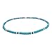 Green Nipa Hut Aqua and Black Coco Bead Hawaiian Surfer Necklace with White Puka Shell Accents, Barrel Lock (22 in)