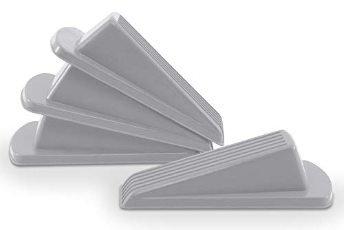 Home Premium Rubber Door Stopper - Multi Surface Door Stop Wedge with Heavy Duty Design - Flexible and Non Scratching Door Holder (4 Pack, Gray) - Thumbnail 3