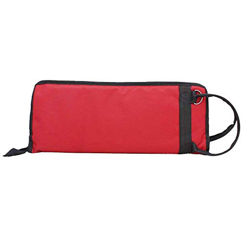 Vaorwne Drumstick Bag Case Drum Stick Holder Percussion Drum Mallet Bag with External Pocket and Floor Tom Hooks, Red