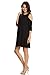 Alexander + David Womens Cold Shoulder Tunic Swing Dress Casual w/Half Sleeve (Black, Small)