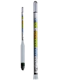 Hidrómetro   Este es un hidrómetro de triple escala para elaboración casera   elaboración de cerveza y vino   Mide la densidad, nivel de alcohol y Brix   Precisión garantizada