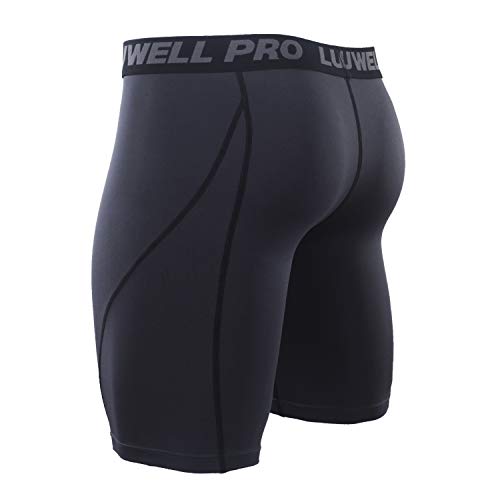 image for LUWELL PRO Men's 3 Pack Compression Shorts Baselayer Cool Dry Sports T