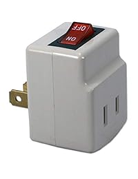 QVS PA-1P adaptador Single-Port adaptador de alimentación con interruptor de encendido apagado gris
