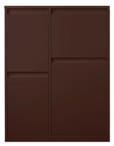 フタ付ダストボックス 幅72cm Br 4分別 カラーボックス3ケ付属 Bs7ms