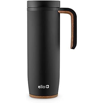 Ello Magnet Vacuum Insulated Stainless Steel Travel Mug, 18 oz, Matte Black