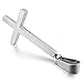 INBLUE Men's Stainless Steel Pendant Necklace Silver Tone Down Inverted Cross -With 23 Inch Chain
