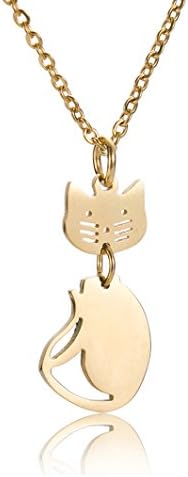 HUAN XUN Anime Cat Necklace Pet Pendant Jewelry Gift Gold 16"