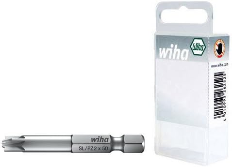 WIHA 36082 - Set of 2 x professional tips 70 mm SL/PZ2 x 70 mm Code 7049XZ942, Schwarz, 70 mm PlusMinus/Pozidriv 2-tlg