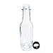 (12 pack) 5 oz. Clear Glass Hot Sauce Bottle with Black Cap + Shrink Bands and Orifice Reducer