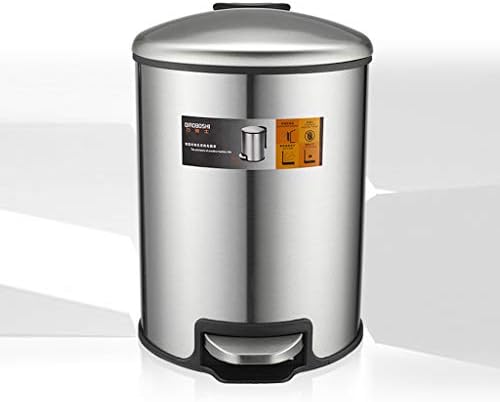 DNSJB ashbin Pedal Trash Bin for Bathroom, Toilet, Restroom – Stainless Steel Rubbish Waste Trash Can with Removable Inner Bucket (Size : 5L)