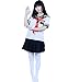 SSJ:Japanese Sailer Uniform [M/L/XL sailor uniform + socks] short-sleeved Cosplay Dress (L, White)