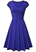 Lotusmile Elegant Dresses, Womens Casual Dress A Line Cap Sleeve V Neck Small Blue
