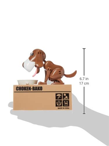 OLIA DESIGN My Dog Piggy Bank - Robotic Coin Munching Toy Money Box, Brown