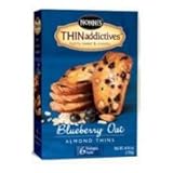Thin Addictives Blueberry Oat Almond Thins, 4.4 Ounce - 6 per pack -- 6 packs per case.