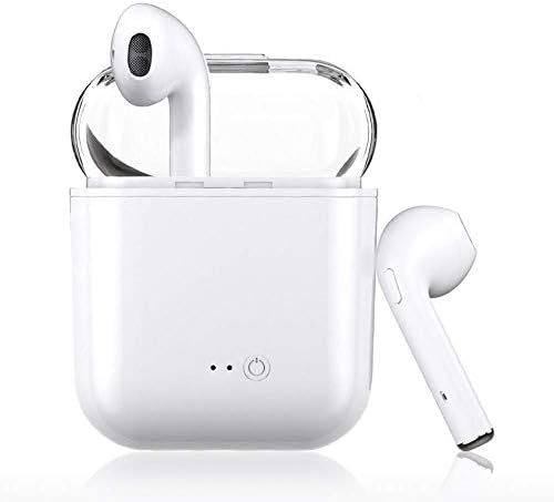 Bluetooth Earbuds, White Wireless Earbuds in-Ear Headphones Hands Free Noise Cancelling Headset Compatible with iPhone XR X 8 8plus 7 7Plus 6 6plus Samsung Galaxy S9 S8 Huawei & Other Android Divices