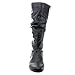 FOREVER GD90 Women's Mid-Calf Solid Color Slouch Flat Heel Boots