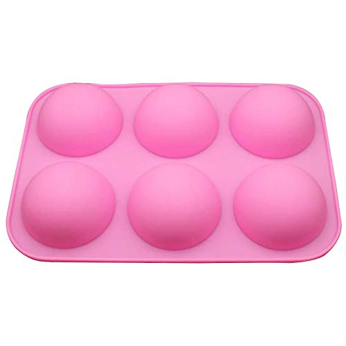 TONGHANG Medium 6-Cavity Semi Sphere Silicone Mold, Baking Mold for Making Hot Chocolate Bomb, Cake, Jelly, Pudding, Dome Mousse, BPA Free Silicone Molds for Baking 2 Pcs/ 3 Pcs/ 4 Pcs (D)