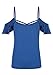 YONYWA Women's Casual Cut Off Shoulder Ruffle Shirt Blouse Cross Back Top Tee Short Sleeve