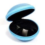 Cosmos ® Light Blue Color bluetooth handsfree headset HARD EVA Case - Clamshell/MESH Style with Zipper Enclosure, Inner Pocket, and Durable Exterior