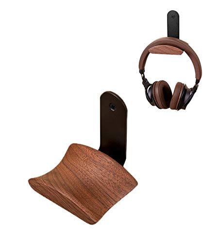 Headset Holder, Headphone Holder, Headphone Stand, Headphone Wall Mount for Audio, Studio and PC Gaming Headphones (Walnut)