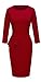 HOMEYEE Women's Chic Wear to Work Crew Neck Pencil Dress B228