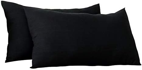EVOLIVEUltra Soft Brushed Microfiber King Size 20"x40" Pillowcases Pair with Envelope Clousure Set of 2 (20"x40" King, Black)