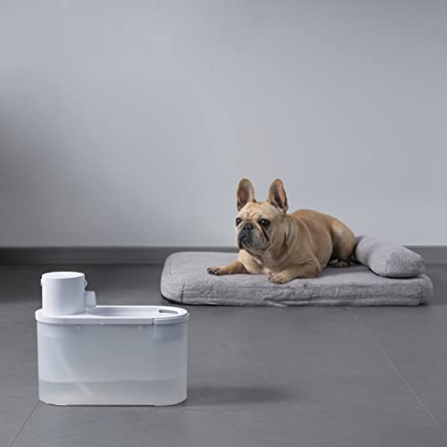 Automatic Pet Water Dispenser Fountain: Battery Powered Cordless Drinking Dispenser for Cat Dog - 68oz/2L Large Water Bowl - Ultra Quiet Smart Pump by Thermal/Motion Detection - 30~60days Battery Life