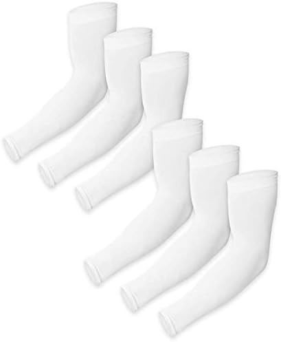 Uv Sun Protection Arm Sleeves Cooling Sports Compression Multipack Athletic Sleeves For Men Women Upf 50 Arm Cover Shield For Basketball Running Cycling Golf Baseball Football Osfm White Buy