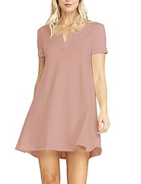TAM WARE Vestido de túnica holgado de manga corta para mujer (fabricado en Estados Unidos)