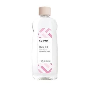 Amazon Brand – Solimo Baby Oil, Mild & Gentle, Dermatologist Tested, 14 Fluid Ounces