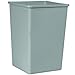 Rubbermaid Commercial Products Untouchable 35 Gal Square Trash Container, Gray, for Offices/Mailrooms/Classrooms/Areas of High Waste Generation