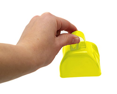 Metal School Cowbell Noisemakers Assorted Random Colors (Pack Of 4 Cowbells)