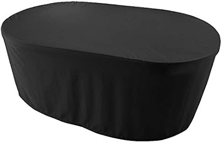 Kaufpirat Premium Tarpaulin Outdoor Garden Furniture Cover Oval 180x120x75 Cm Table And Chair Dust Cover Waterproof Patio Cover 600d Oxford Fabric Black Amazon Co Uk Garden Outdoors