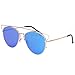 VIVIENFANG Technologic Crossbar Flat Lens Aviator Sunglasses Mirrored Lens Cateye Shades 86472