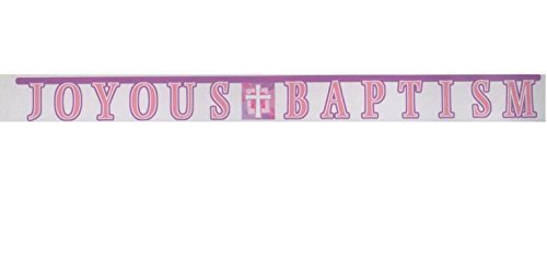 Pink Joyous Baptism Jointed Banner 8-1/2 feet long by CREATIVE EXPRESSIONS