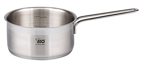 ELO Top Collection 18/10 Stainless Steel Kitchen Induction Cookware Pots and Pans Set with Shock Resistant Glass Lids and Integrated Measuring Scale, 9-Piece (Renewed)