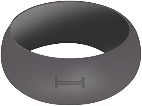 IFREEST Womens Mens Silicone Wedding Rings Affordable Outdoor working Rubber Band Flexible Comfortable Fit For Active Atheltes, Yoga, Exercise, Fitness - Dark Gray Size 12