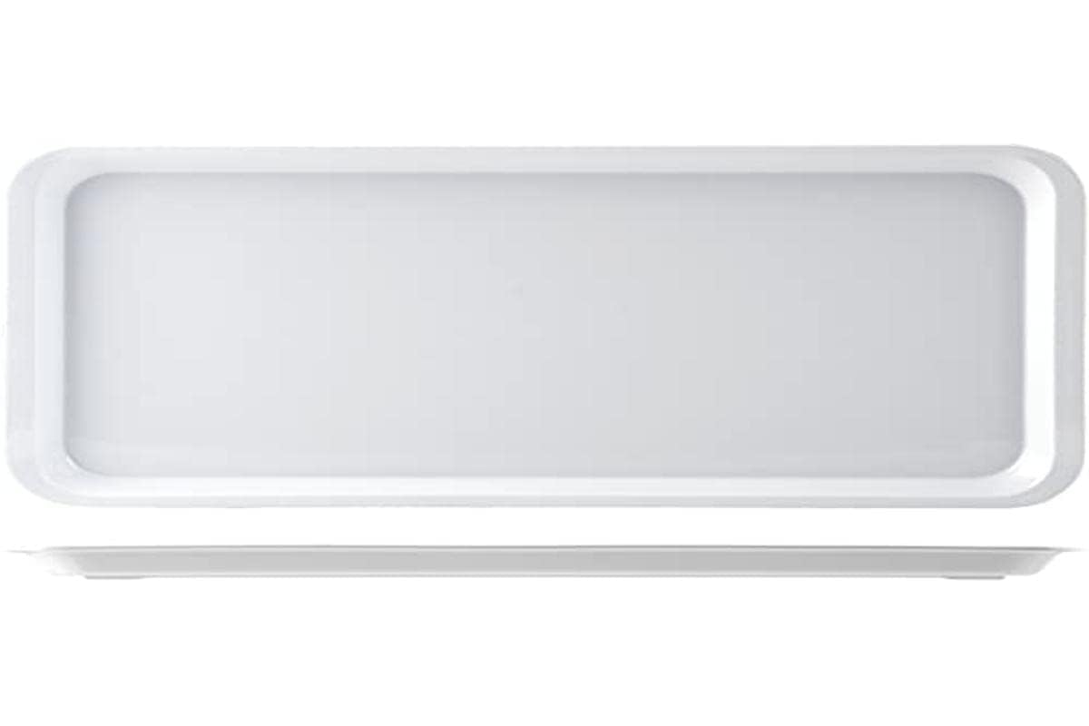 H&H 8731740 Tray with Melamine Edge 40X202 Table Furniture Textiles, White