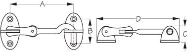 222090 Sea-Dog Line 7" Marine Boat Door Hook Chrome Brass With Swivel SURPLUS 132-4026