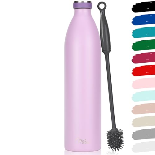 Milu Edelstahl Trinkflasche 350ml, 500ml, 750ml, 1L, 1,5L – Thermosflasche für Kinder Erwachsene auslaufsicher Isolierflasche Kohlensäure geeignet– in