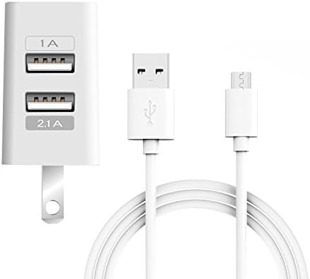 Samsung Galaxy S7 / S7 Edge Home Wall Charger, Nilogie Dual USB Wall Charger with 4 ft Micro USB Charging Cable Cord