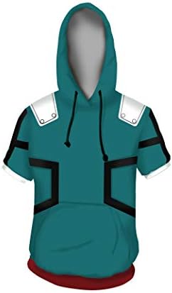 FANERR My Hero Academia Deku Hoodie T-Shirt Costume Cosplay Sweatshirt Pullover
